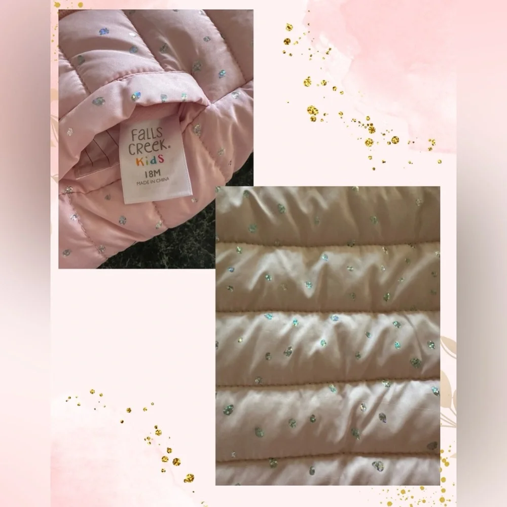 NEVER WORN*‎ Falls Creek 18M Pink and Cream Puffer Jacket